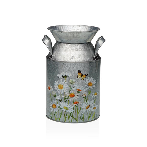 Vase Versa Grau Metall Blomster 13 x 15,5 x 21 cm