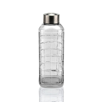 Wasserflasche Versa Durchsichtig Glas Aluminium 1 L 8,2 x 23,5 x 8,2 cm