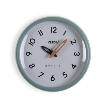 Wanduhr Versa Weiß grün Kunststoff