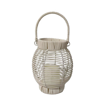 LED-Laterne Versa Weiß Rattan