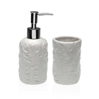 Badezimmer Set Versa Weiß Dolomite 6,8 x 17 x 6,8 cm