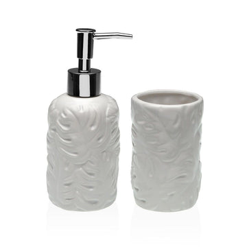 Badezimmer Set Versa Weiß Dolomite 6,8 x 17 x 6,8 cm