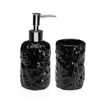 Badezimmer Set Versa Schwarz Dolomite 6,8 x 17 x 6,8 cm