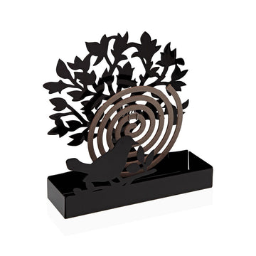 Halterung für Mückenspiralen Versa Schwarz Metall 5 x 17 x 17 cm Baum