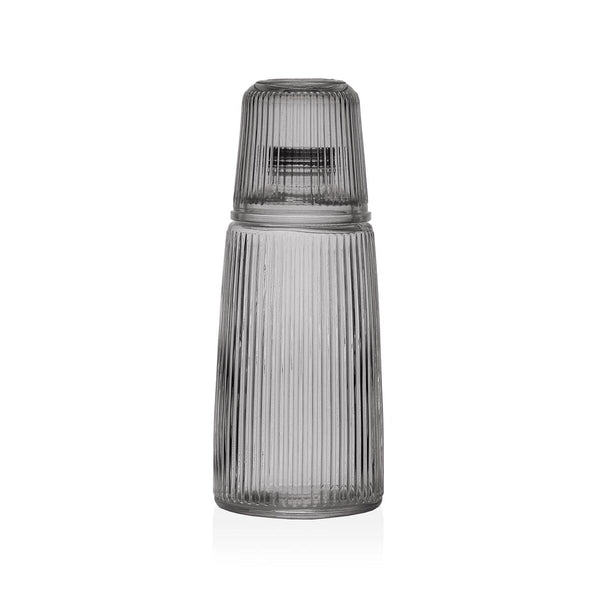 Wasserflasche Versa Schwarz Glas Aluminium 10,3 x 26 x 10,3 cm
