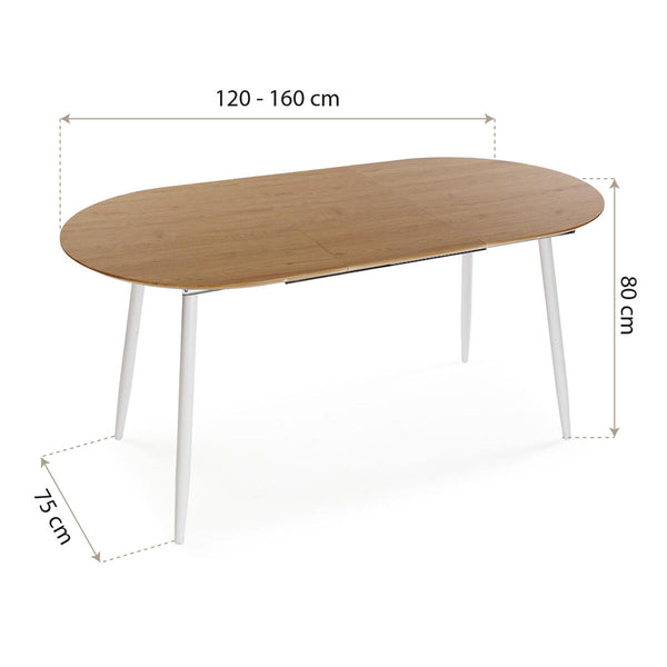 Esstisch Versa DOINYO  Weiß Metall Holz MDF 80 x 75 x 160 cm