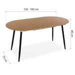 Esstisch Versa DOINYO  Schwarz Metall Holz MDF 80 x 75 x 160 cm