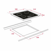 Platte aus Glaskeramik Teka TB 6415 60 cm 6300 W