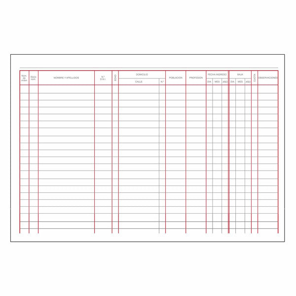 Mitgliederverzeichnis-Buch DOHE 09914 Burgunderrot A4 100 Blatt