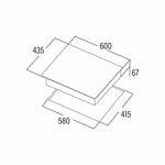 Platte aus Glaskeramik Cata TT5003/G 60 cm 5700 W