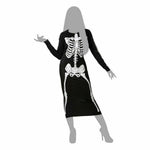 Verkleidung für Erwachsene Skelett Damen Schwarz