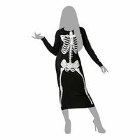 Verkleidung für Erwachsene Skelett Damen Schwarz