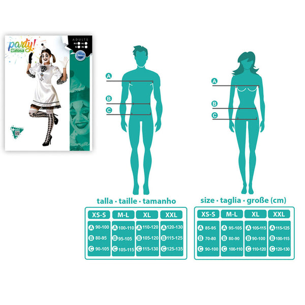 Verkleidung für Erwachsene Weiß Clown