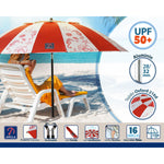 Sonnenschirm Rot Ø 220 cm SPF50+ Marineblau