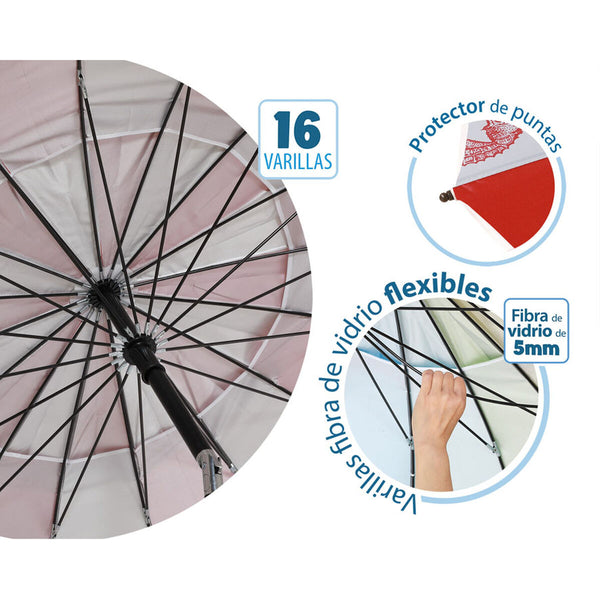 Sonnenschirm Rot Ø 240 cm SPF50+ Marineblau