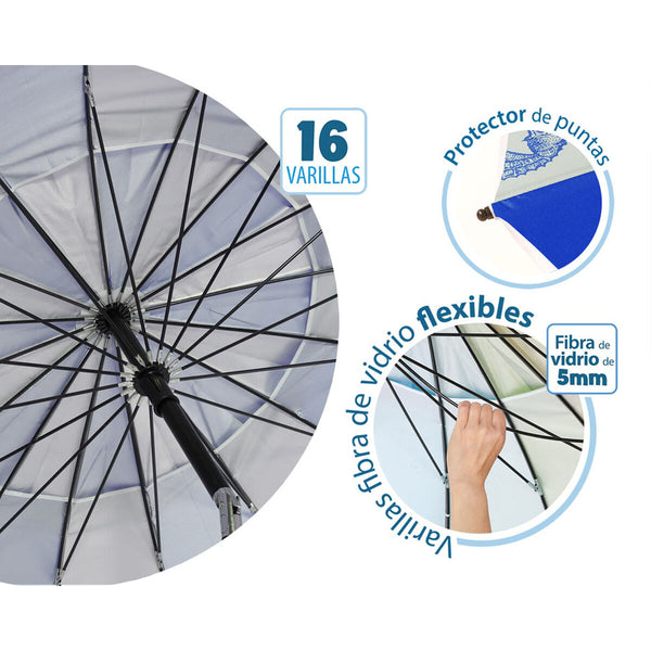Sonnenschirm Blau Ø 240 cm SPF50+ Marineblau