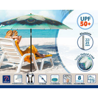 Sonnenschirm grün Ø 180 cm SPF50+ Pfau