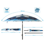 Sonnenschirm Blau Ø 200 cm SPF50+ Pfau