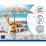 Sonnenschirm Weiß Ø 180 cm SPF50+ Boho