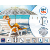 Sonnenschirm Weiß Ø 180 cm SPF50+ Boho