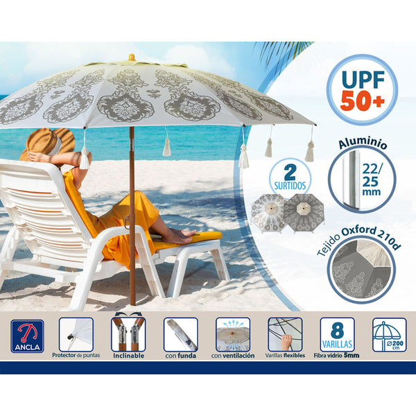 Sonnenschirm Weiß Ø 200 cm SPF50+ Boho