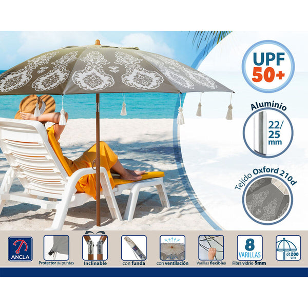Sonnenschirm Grau Ø 200 cm SPF50+ Boho