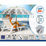 Sonnenschirm Weiß Ø 220 cm SPF50+ Boho