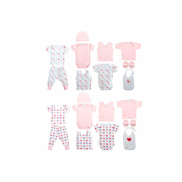 Bekleidungs-Set DKD Home Decor Weiß Rosa (2 Stück) Baumwolle 0-6 Monate