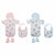Bekleidungs-Set DKD Home Decor Blau Rosa 0-6 Monate Baumwolle Sterne (2 Stück)