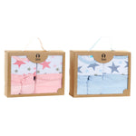 Bekleidungs-Set DKD Home Decor Blau Rosa 0-6 Monate Baumwolle Sterne (2 Stück)