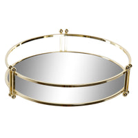 Tablett für Snacks DKD Home Decor 21,5 x 21,5 x 5,5 cm Spiegel Gold Metall Glam