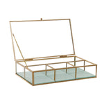Box-Schmuckkästchen DKD Home Decor Kristall Metall grün Hellgrau (27 x 15 x 5,5 cm) (2 Stück)