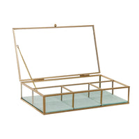 Box-Schmuckkästchen DKD Home Decor Kristall Metall grün Hellgrau (27 x 15 x 5,5 cm) (2 Stück)