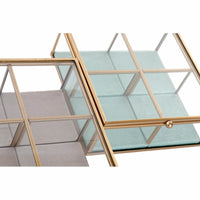 Box-Schmuckkästchen DKD Home Decor grün Hellgrau Metall Kristall 15 x 15 x 5,5 cm (2 Stück)