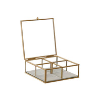 Box-Schmuckkästchen DKD Home Decor grün Hellgrau Metall Kristall 15 x 15 x 5,5 cm (2 Stück)