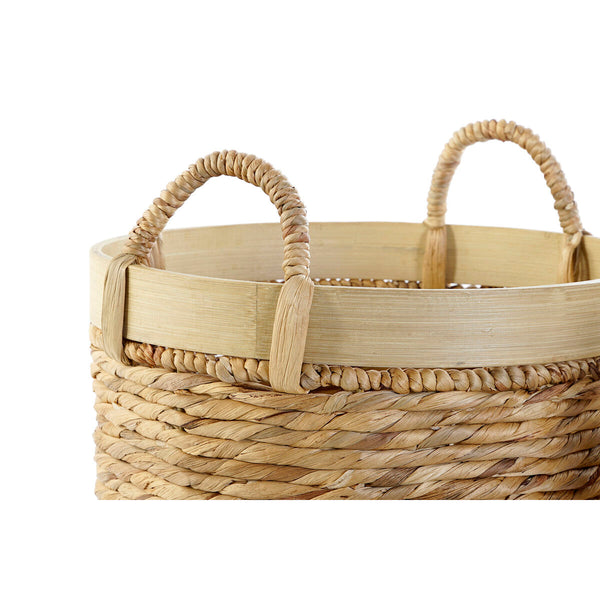 Korb-Set DKD Home Decor Braun natürlich Bambus Binsen Tropical 35 x 35 x 30,5 cm 35 x 35 x 31 cm 3 Stücke