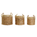 Korb-Set DKD Home Decor Braun natürlich Bambus Binsen Tropical 35 x 35 x 30,5 cm 35 x 35 x 31 cm 3 Stücke