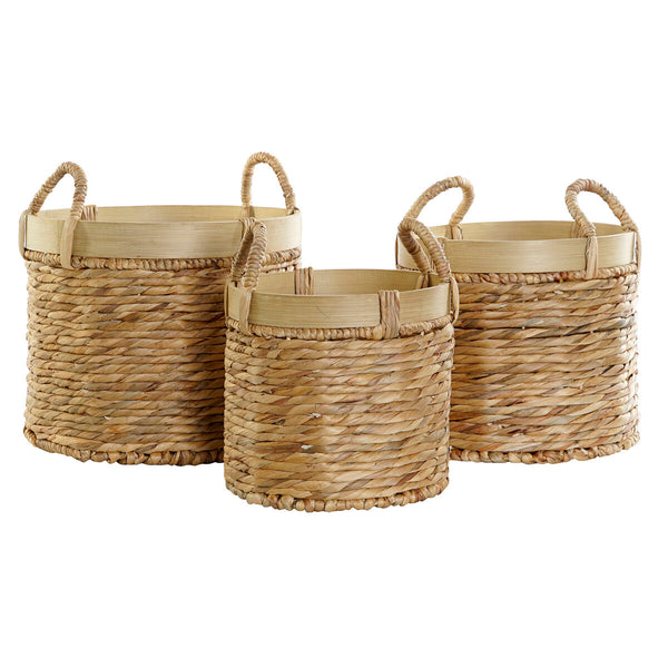 Korb-Set DKD Home Decor Braun natürlich Bambus Binsen Tropical 35 x 35 x 30,5 cm 35 x 35 x 31 cm 3 Stücke