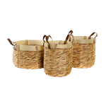 Korb-Set DKD Home Decor Braun natürlich Bambus Binsen Tropical 40 x 40 x 24 cm 4 Kg 3 Stücke