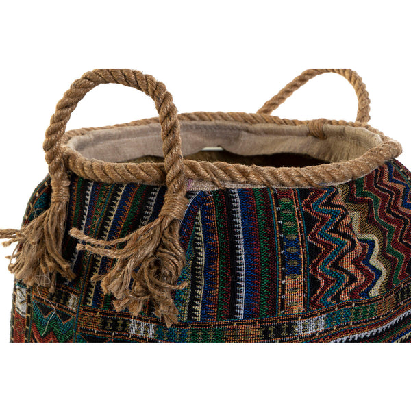 Korb DKD Home Decor Bunt Naturfaser Boho 30 x 30 x 30 cm 2 Stücke (2 Stück)