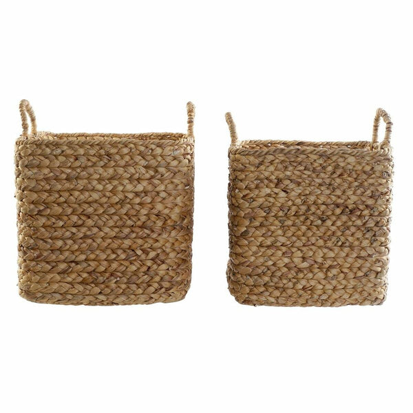 Korb-Set DKD Home Decor Braun natürlich Binsen (2 Stücke)