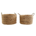 Korb-Set DKD Home Decor Braun natürlich Binsen (2 Stücke)