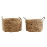 Korb-Set DKD Home Decor Braun natürlich Binsen (2 Stücke)