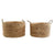 Korb-Set DKD Home Decor Braun natürlich Binsen (2 Stücke)