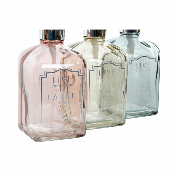 Seifenspender DKD Home Decor Grau Rosa Gold Silberfarben Kristall Kunststoff Moderne 450 ml 7,5 x 7,5 x 19 cm (3 Stück)