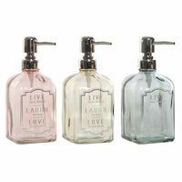 Seifenspender DKD Home Decor Grau Rosa Gold Silberfarben Kristall Kunststoff Moderne 450 ml 7,5 x 7,5 x 19 cm (3 Stück)