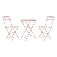 Tisch-Set mit 2 Stühlen DKD Home Decor MB-177410 Rosa 60 x 60 x 75 cm (3 pcs)