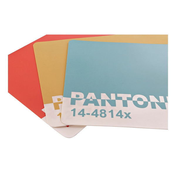Platzset DKD Home Decor Pantone Blau Rot Gold Gummi 43,5 x 28,5 x 0,5 cm 3 Stücke