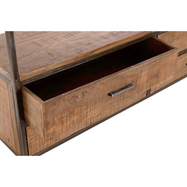 Regal DKD Home Decor Schwarz Metall Braun Akazienholz 145 x 35 x 190 cm