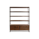 Regal DKD Home Decor Schwarz Metall Braun Akazienholz 145 x 35 x 190 cm